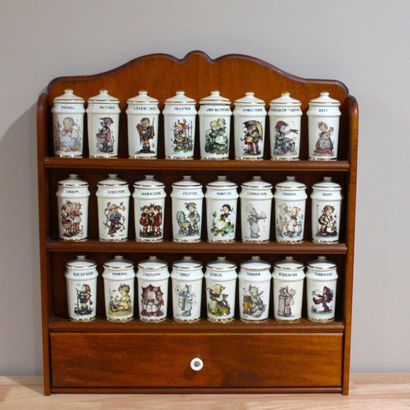 M.J. HUMMEL Other - VINTAGE  M.J. HUMMEL 24 PIECE SPICE JARS WITH RACK - 1987